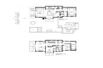 Sample of beachfront villa floor plan.